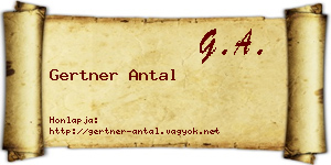 Gertner Antal névjegykártya